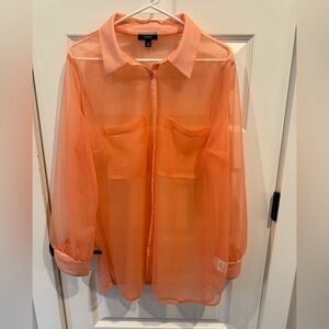 Alfani Peach Sheer Blouse